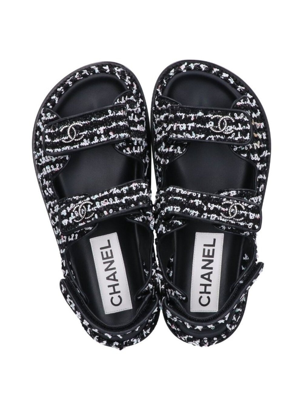Chanel CC Logo Tweed Leather Flat 36c - Picture 6 of 10
